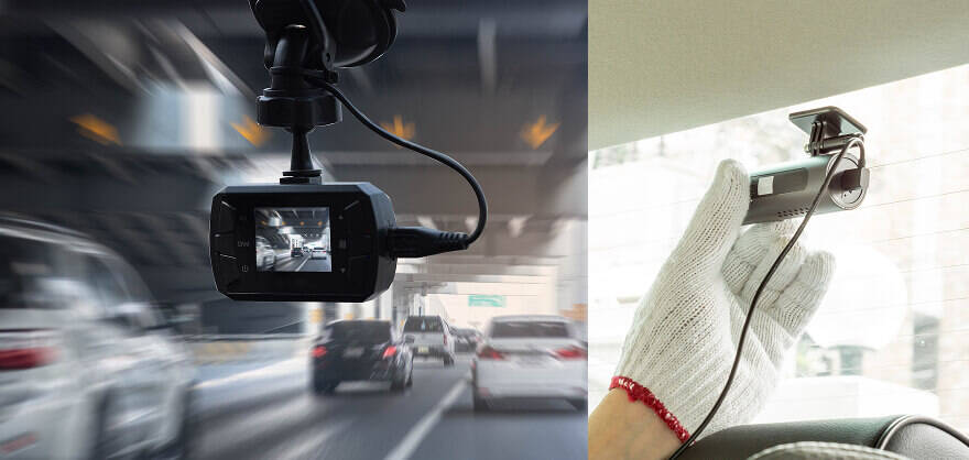 前後2カメラタイプドライブレコーダーの取り付け後イメージ